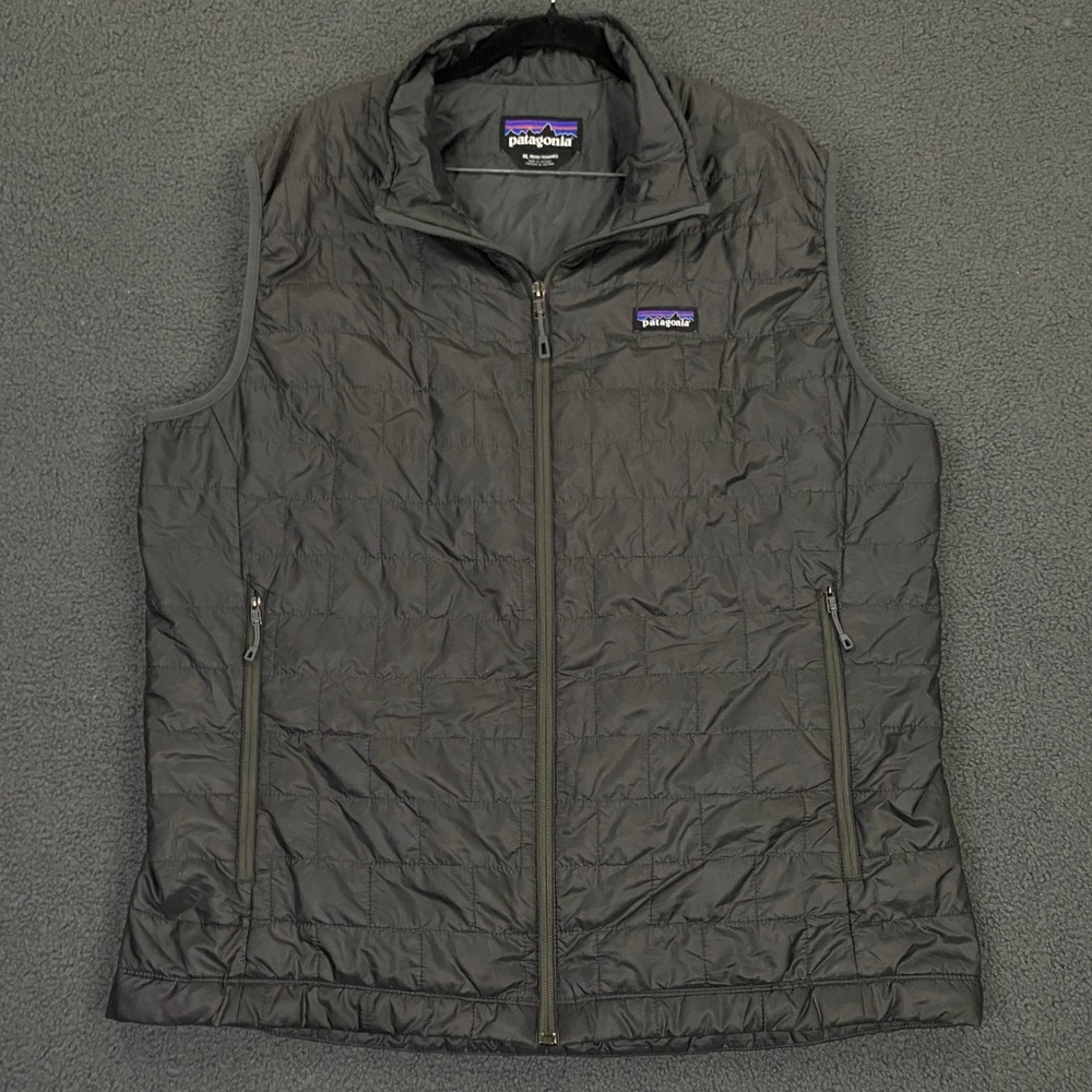 Patagonia Nano Puff Vest Mens XL Dark Gray Quilted Insulated Full Zip 84242